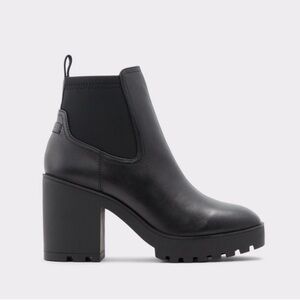 Aldo Black Leather Ankle Booties